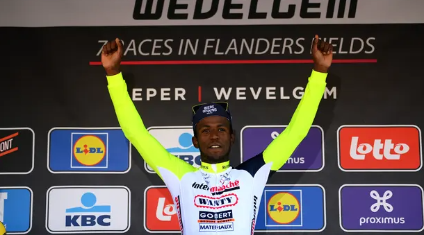 Eritrea’s Biniam Girmay makes history by winning Ghent-Wevelgem classic