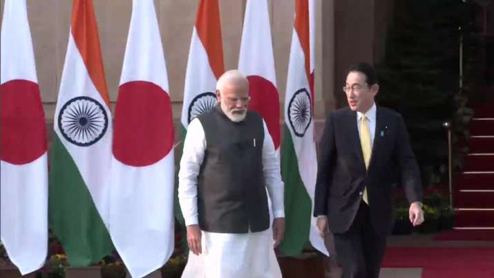 PM Modi holds bilateral talks with Japanese counterpart Fumio Kishida at Hyderabad House in Delhi